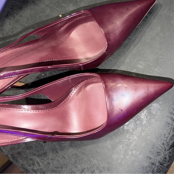 Mango Burgundy Slingback Heels - Picture 3 of 5